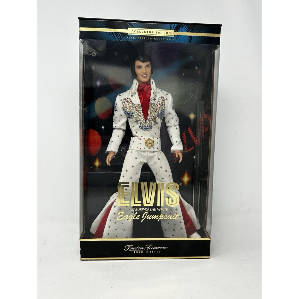 Elvis feat. the White Eagle Jumpsuit Timeless Treasures Doll 2000 Mattel 28570
